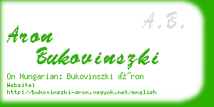 aron bukovinszki business card